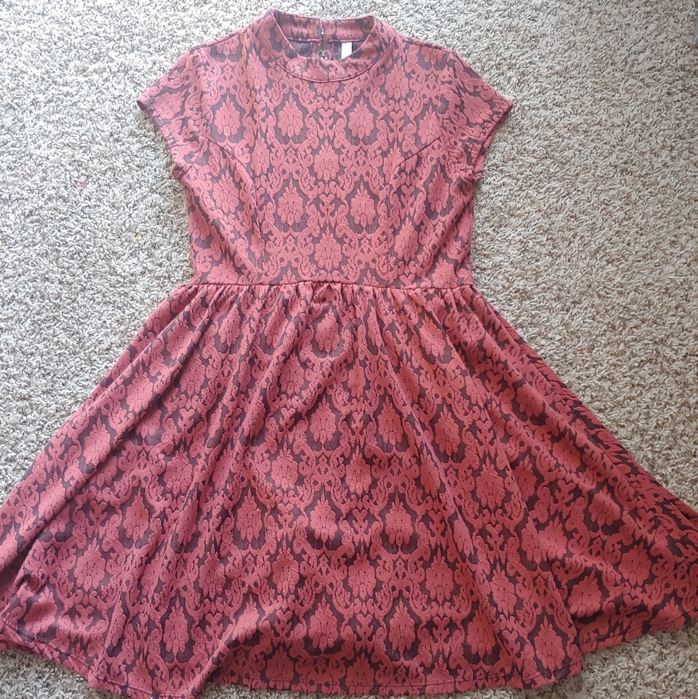 2 for $30 Xhilaration Red Brocade Midi Dress